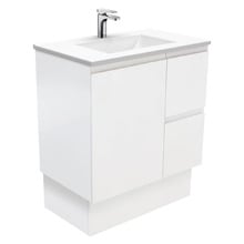 Vanessa Fingerpull 750mm Satin White Freestanding Vanity Unit